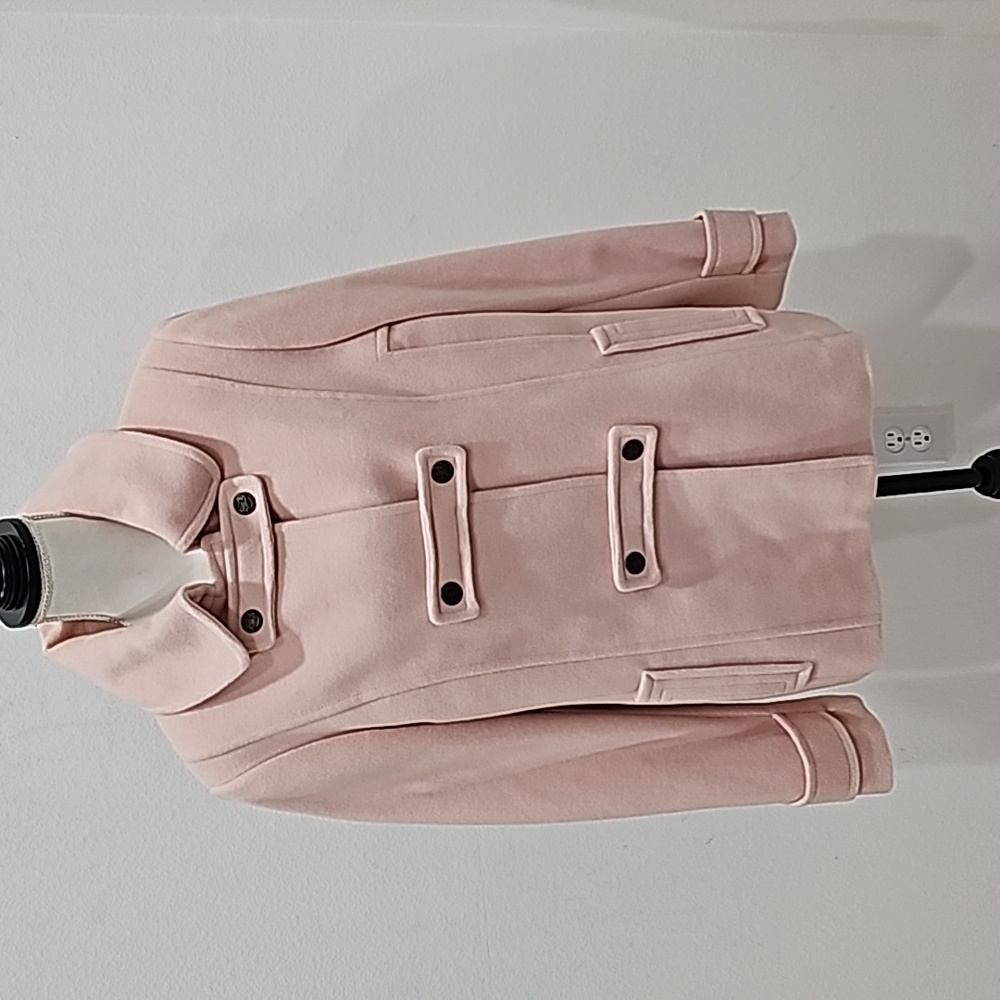 St. John Bay Coat Jacket  light pink pockets with front snap closure Size XL